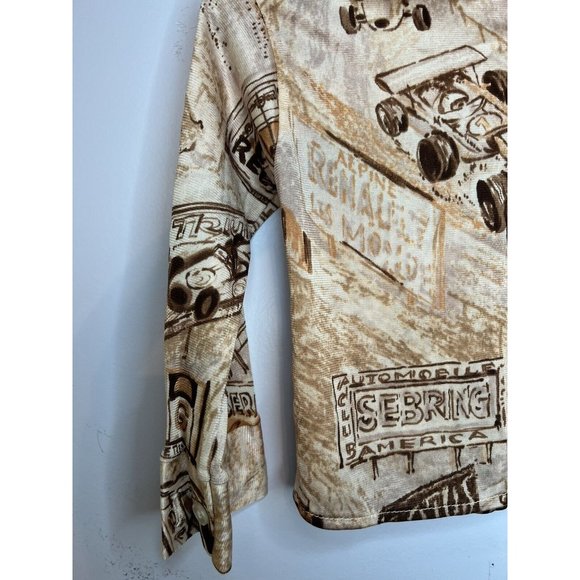 Vintage 60s 70s Toddler Button Down Shirt Race Car Porsche Mercedes Champion 2t - Picture 12 of 12